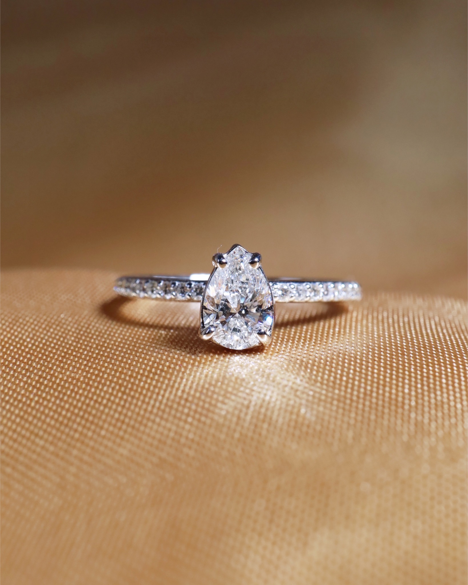 GIA-Certified 0.60 Carat Pear-Shaped Diamond Solitaire Ring in 18K White Gold - Image 3