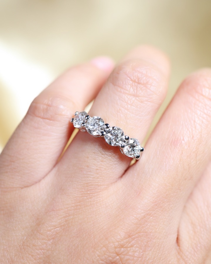 2.00 Carat Round Diamond Four-Stone Ring in 18K White Gold - Image 6