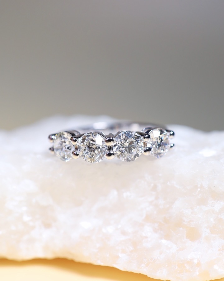 2.00 Carat Round Diamond Four-Stone Ring in 18K White Gold - Image 7