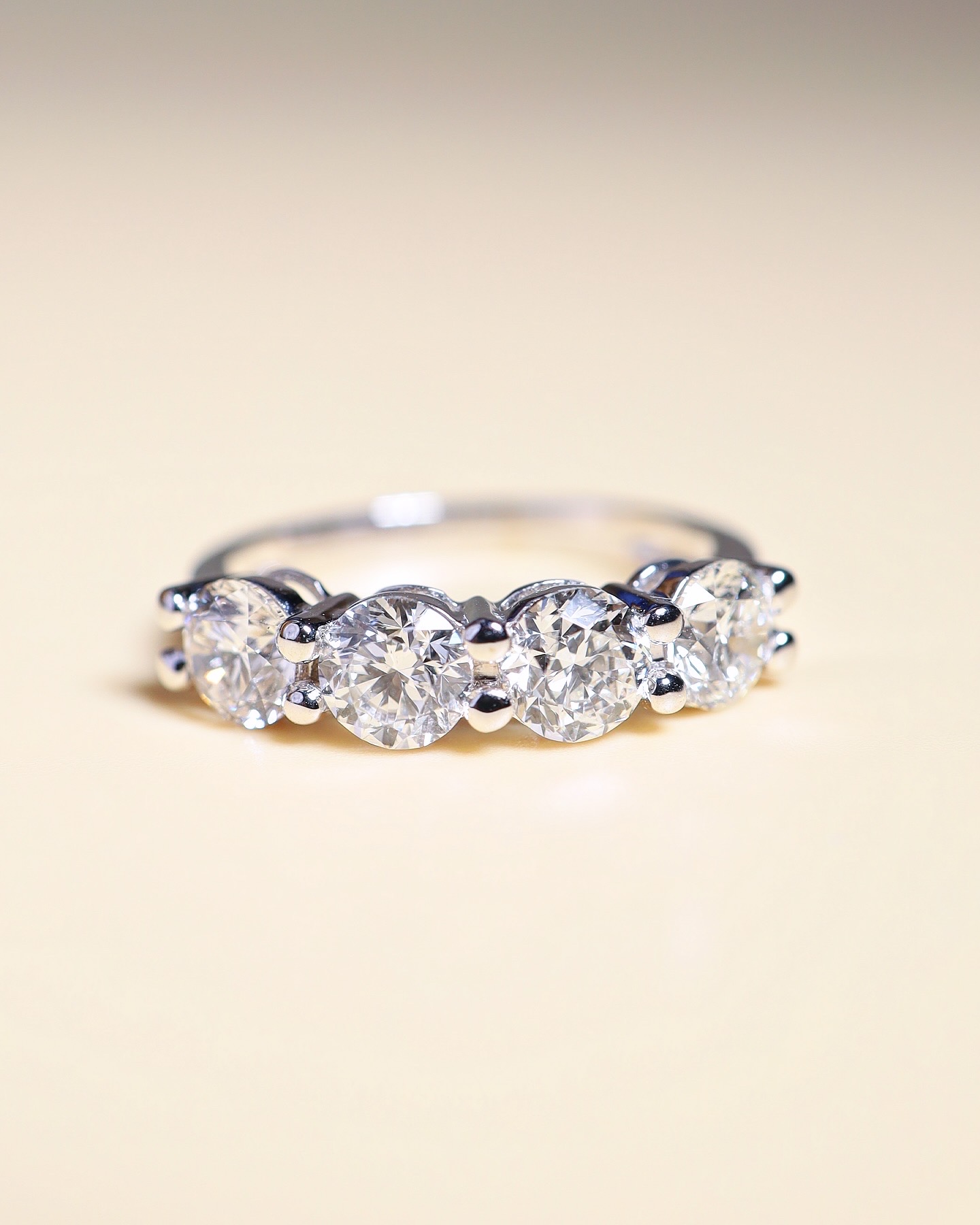 2.00 Carat Round Diamond Four-Stone Ring in 18K White Gold
