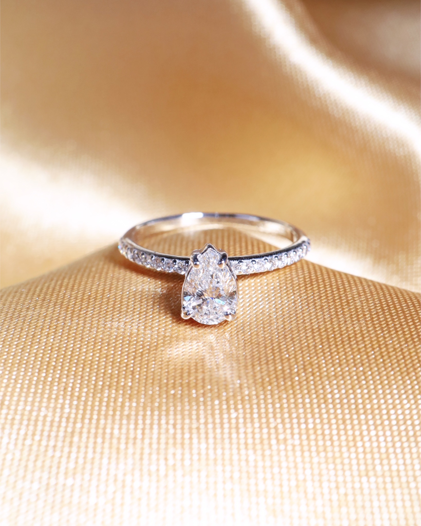 GIA-Certified 0.60 Carat Pear-Shaped Diamond Solitaire Ring in 18K White Gold - Image 6