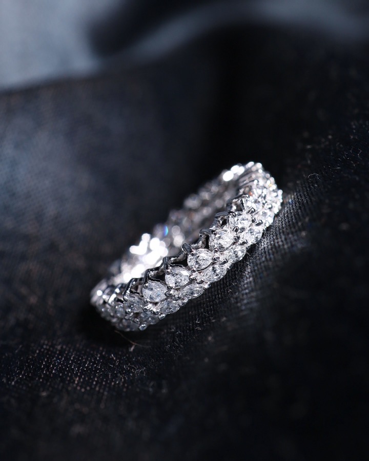 2.17 Carat Fancy Diamond Eternity Ring in 18K White Gold - Image 6