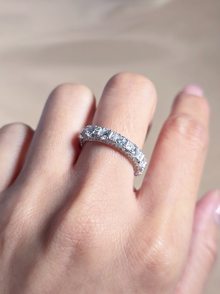 3.50 Carat Round Diamond Multi-Row Eternity Ring in 18K White Gold - Image 2