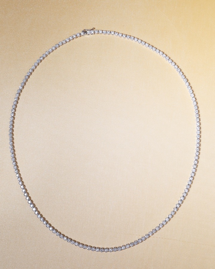 6.10 Carat Diamond Tennis Eternity Necklace in 18K White Gold - Image 7