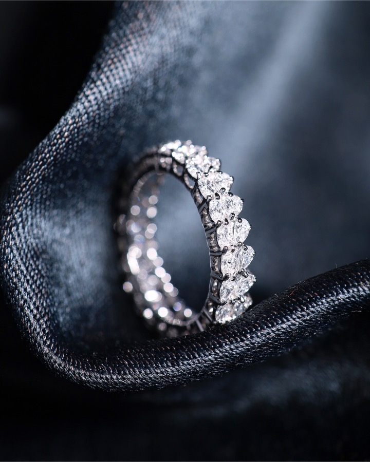 2.17 Carat Fancy Diamond Eternity Ring in 18K White Gold - Image 8
