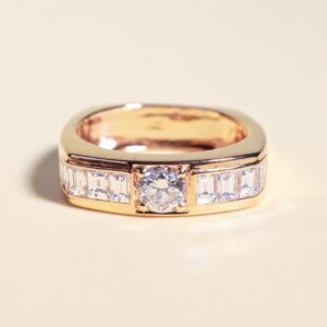 GIA-Certified 0.40 Carat Round Diamond Unisex Ring in 18K Rose Gold