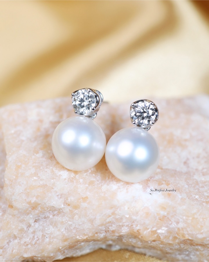 GIA-Certified 1.20 Carat Diamond and 12.5 mm South Sea Pearl Stud Earrings - Image 7