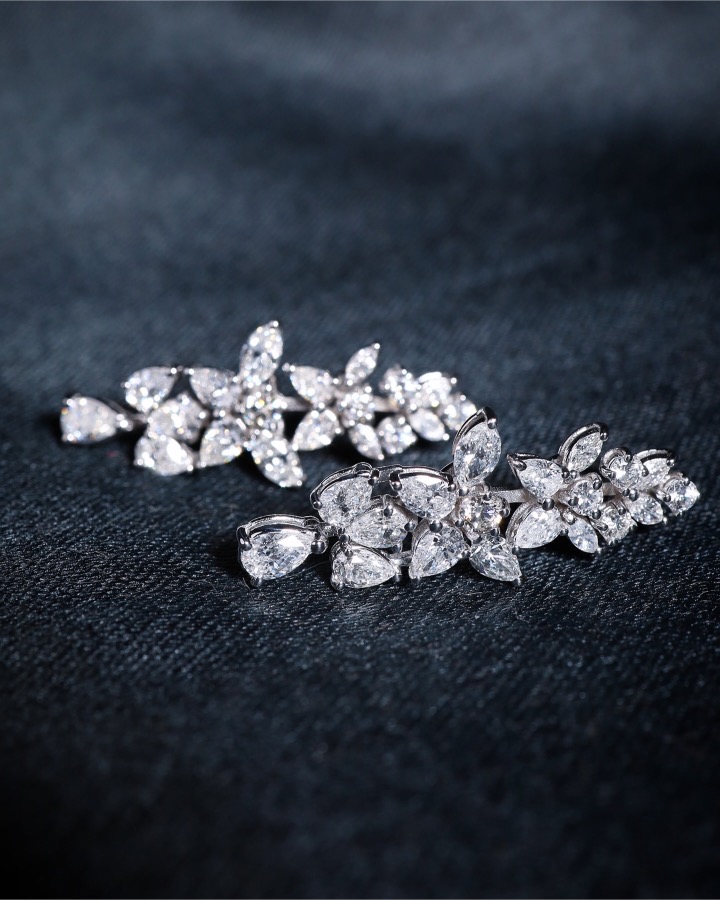 4.42 Carat Fancy-Cut Diamond Chandelier Earrings in 18K White Gold - Image 8