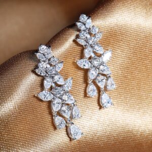 4.42 Carat Fancy-Cut Diamond Chandelier Earrings in 18K White Gold