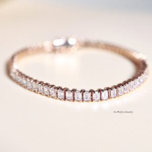 8.52 Carat Emerald-Cut Diamond Tennis Bracelet in 18K Rose Gold