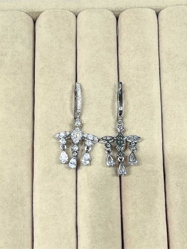 1.82 Carat Fancy-Cut Diamond Shimmering Drop Earrings in 18K White Gold - Image 8
