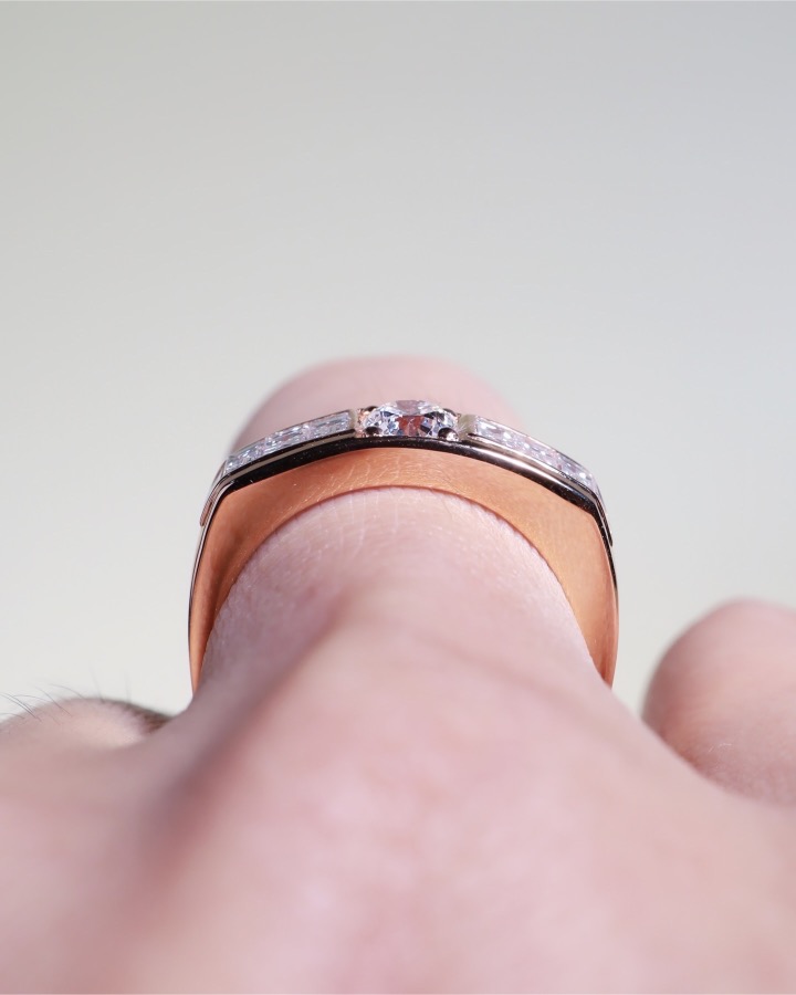 GIA-Certified 0.40 Carat Round Diamond Unisex Ring in 18K Rose Gold - Image 5