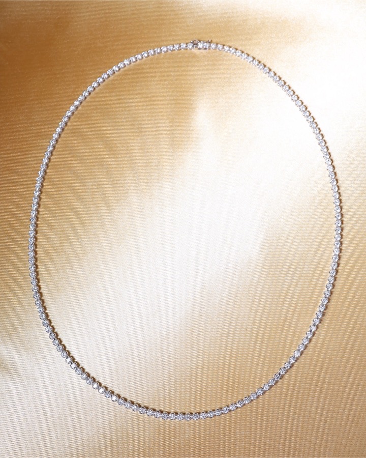 6.10 Carat Diamond Tennis Eternity Necklace in 18K White Gold - Image 3