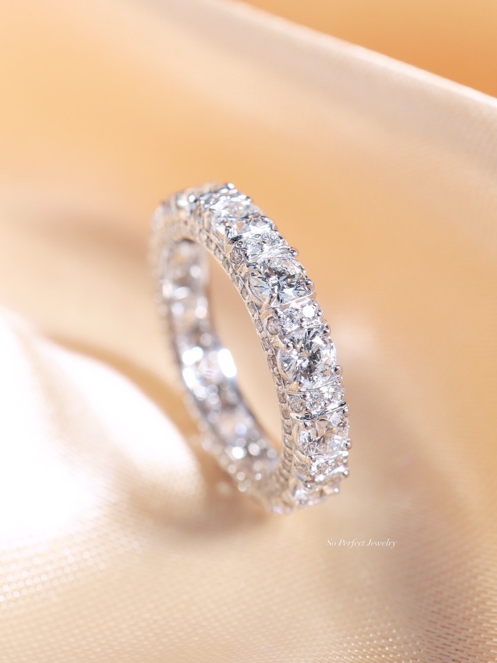 3.50 Carat Round Diamond Multi-Row Eternity Ring in 18K White Gold - Image 9