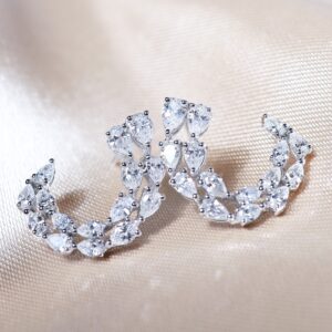 2.66 Carat Fancy-Cut Diamond Statement Earrings in 18K White Gold