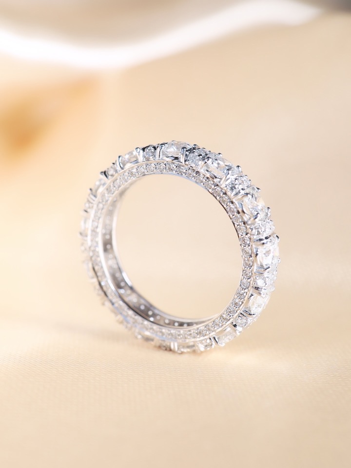 3.50 Carat Round Diamond Multi-Row Eternity Ring in 18K White Gold - Image 6