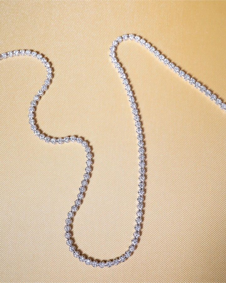 6.10 Carat Diamond Tennis Eternity Necklace in 18K White Gold - Image 6