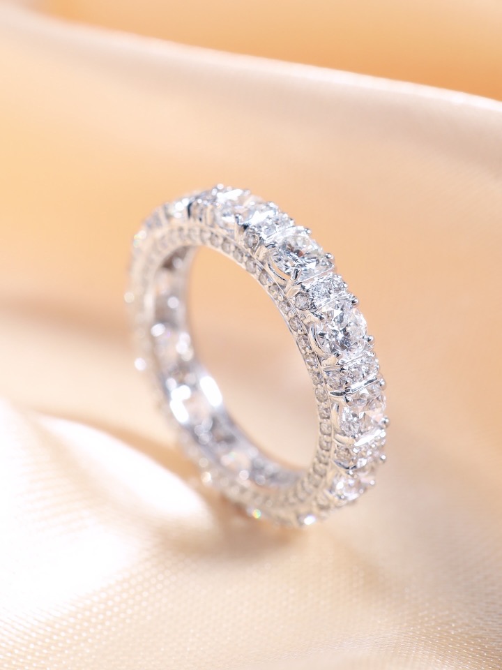 3.50 Carat Round Diamond Multi-Row Eternity Ring in 18K White Gold - Image 7