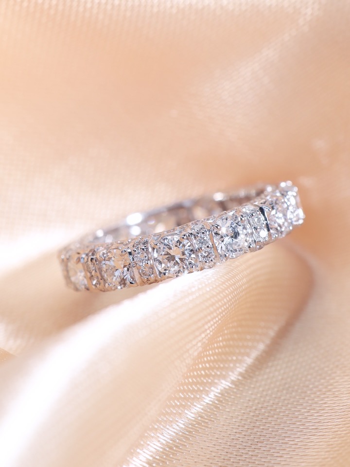 3.50 Carat Round Diamond Multi-Row Eternity Ring in 18K White Gold - Image 8