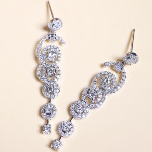 2.56 Carat Diamond Spiral Chandelier Earrings in 18K White Gold
