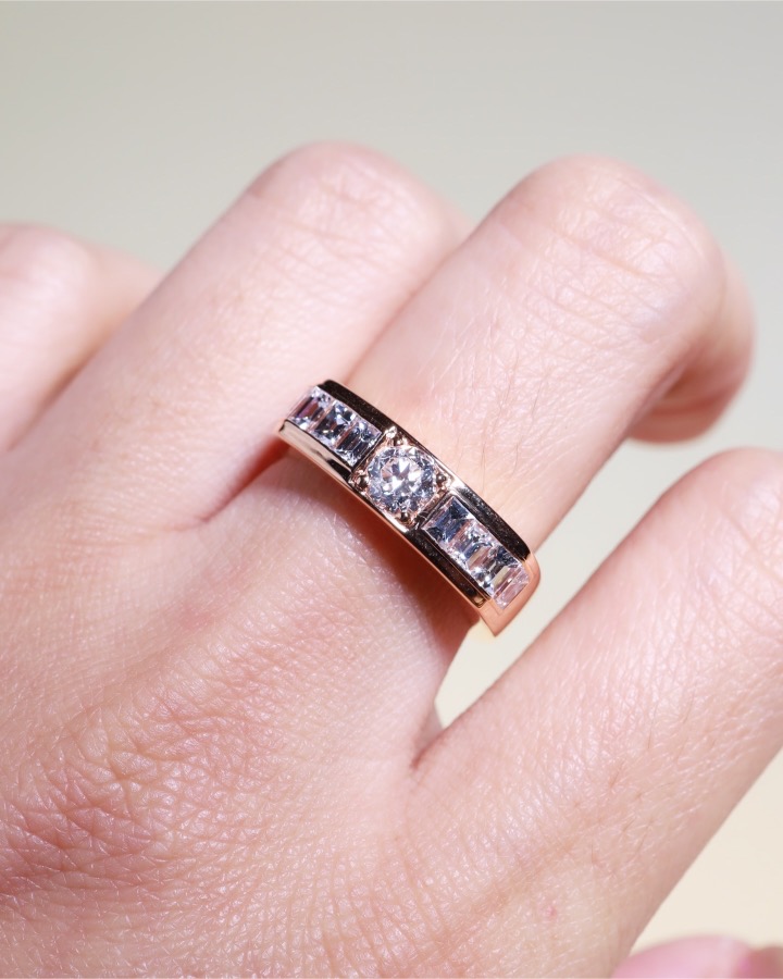 GIA-Certified 0.40 Carat Round Diamond Unisex Ring in 18K Rose Gold - Image 2