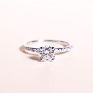 GIA-Certified 0.50 Carat Round Diamond Solitaire Ring in 18K White Gold