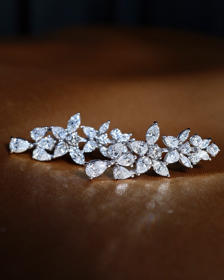 4.42 Carat Fancy-Cut Diamond Chandelier Earrings in 18K White Gold - Image 11
