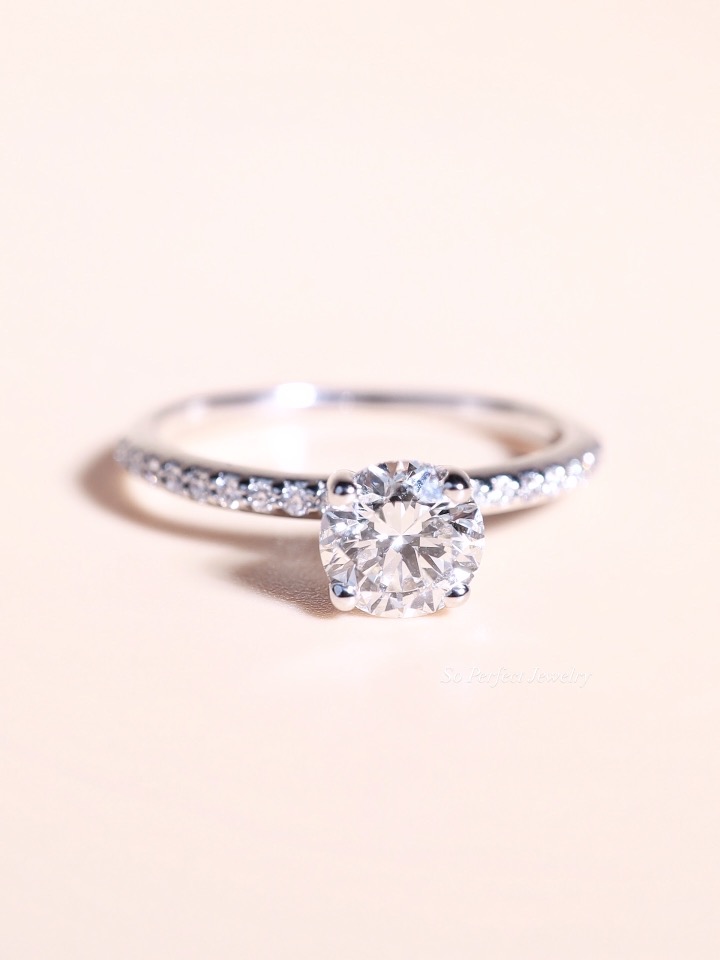 GIA-Certified 0.50 Carat Round Diamond Solitaire Ring in 18K White Gold - Image 3