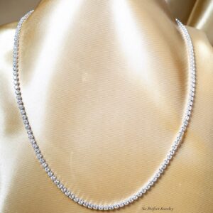 6.10 Carat Diamond Tennis Eternity Necklace in 18K White Gold