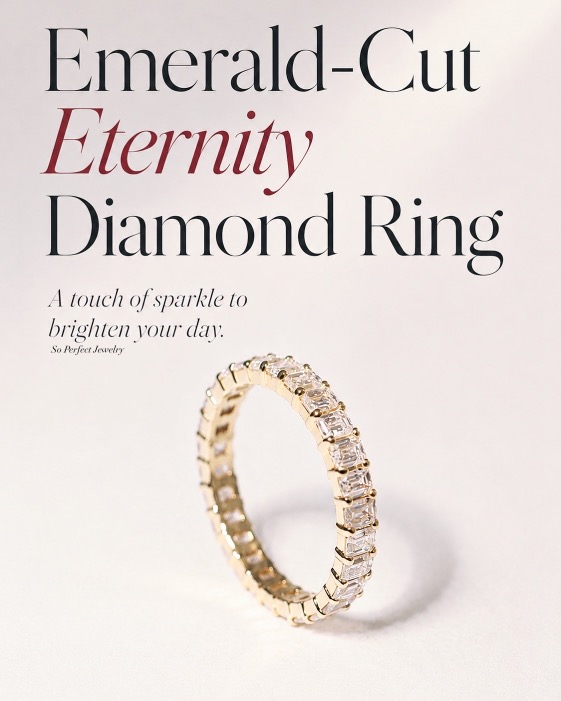 2.80 Carat Emerald-Cut Diamond Eternity Ring in 18K Yellow Gold - Image 4