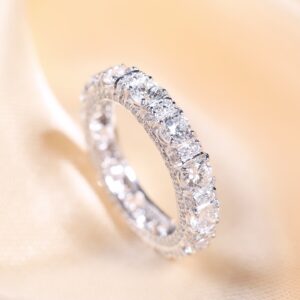 3.50 Carat Round Diamond Multi-Row Eternity Ring in 18K White Gold