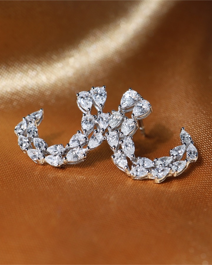 2.66 Carat Fancy-Cut Diamond Statement Earrings in 18K White Gold - Image 13