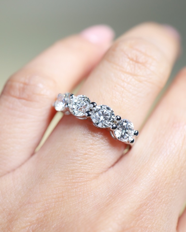 2.00 Carat Round Diamond Four-Stone Ring in 18K White Gold - Image 2