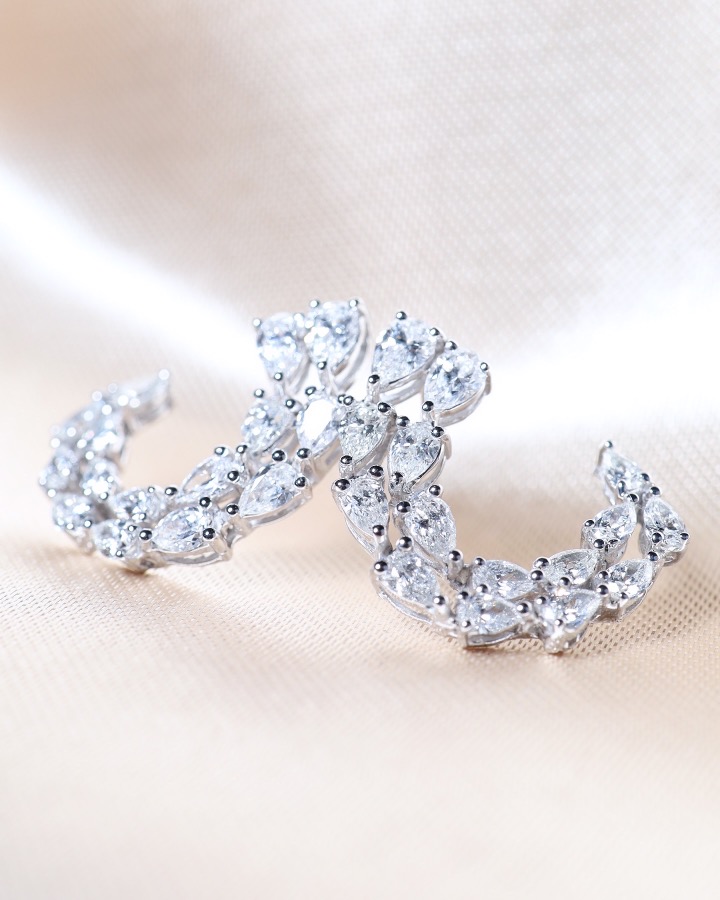 2.66 Carat Fancy-Cut Diamond Statement Earrings in 18K White Gold - Image 14