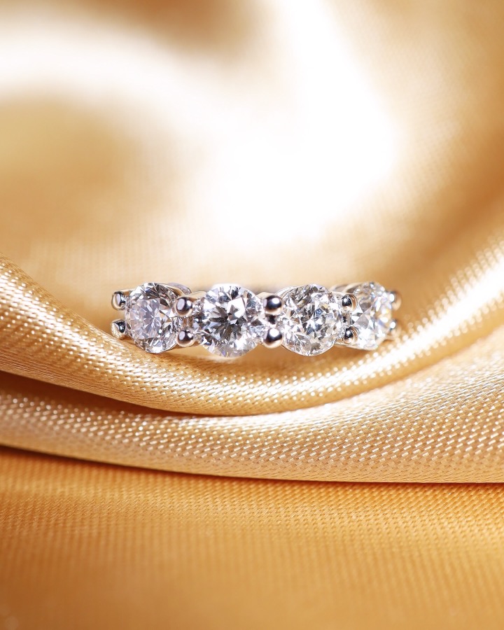 2.00 Carat Round Diamond Four-Stone Ring in 18K White Gold - Image 5