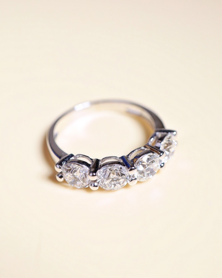 2.00 Carat Round Diamond Four-Stone Ring in 18K White Gold - Image 9