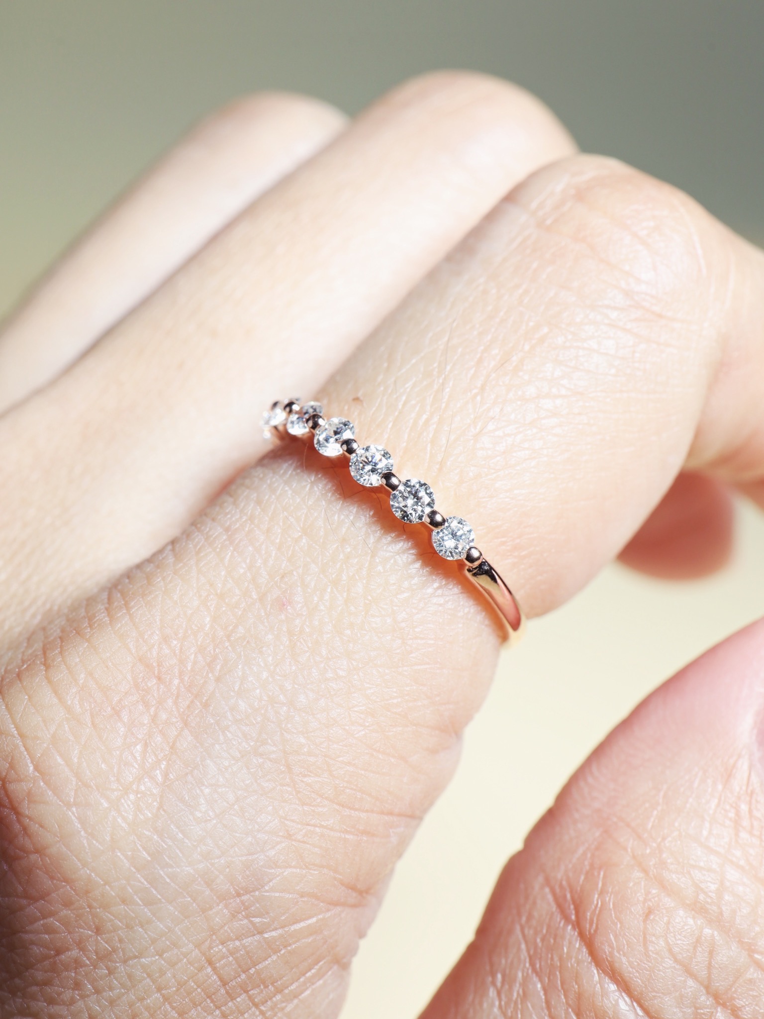 0.52 Carat Diamond Dot Ring in 18K Rose Gold - Image 5