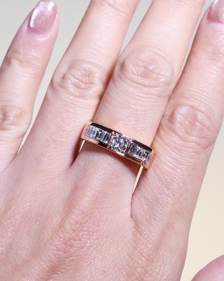 GIA-Certified 0.40 Carat Round Diamond Unisex Ring in 18K Rose Gold - Image 6