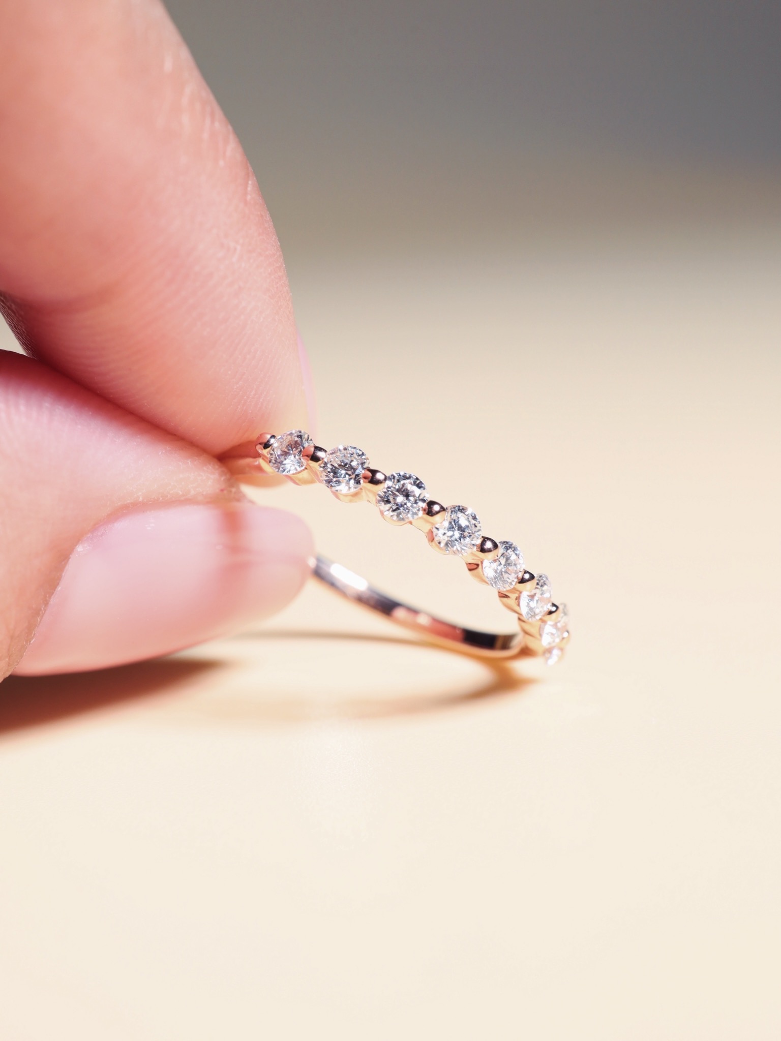 0.52 Carat Diamond Dot Ring in 18K Rose Gold - Image 4