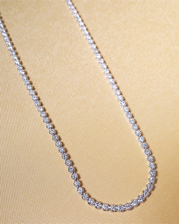 6.10 Carat Diamond Tennis Eternity Necklace in 18K White Gold - Image 9