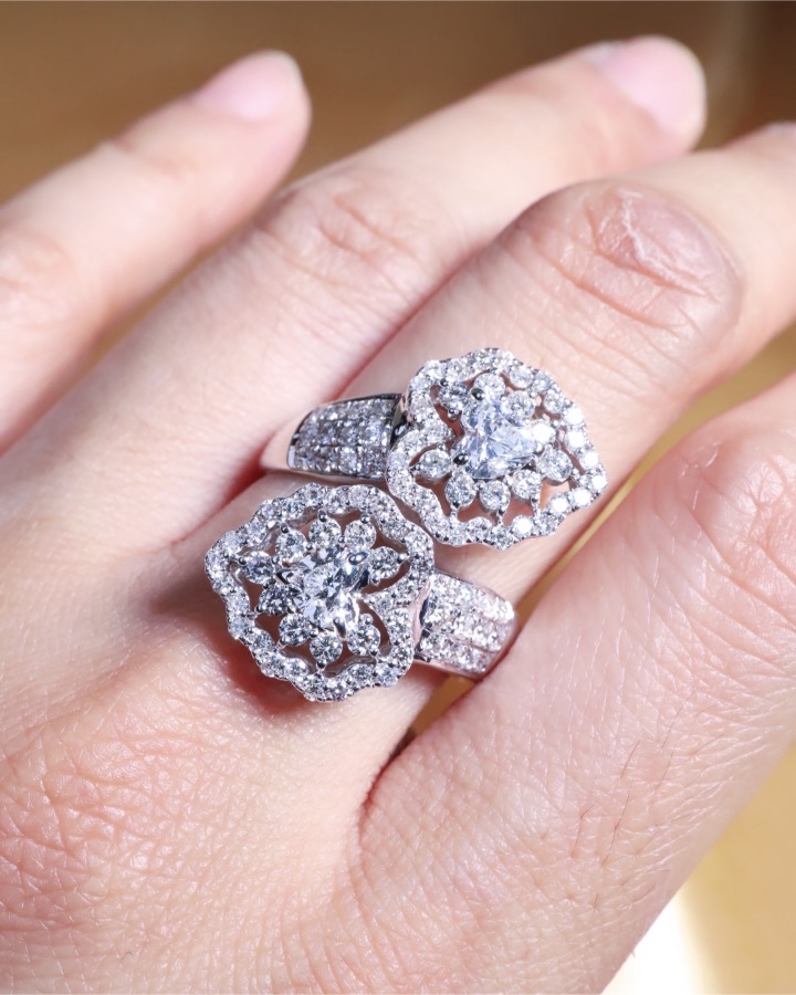 GIA-Certified Heart-Shaped Diamond Twisted Ring in 18K White Gold - Image 9