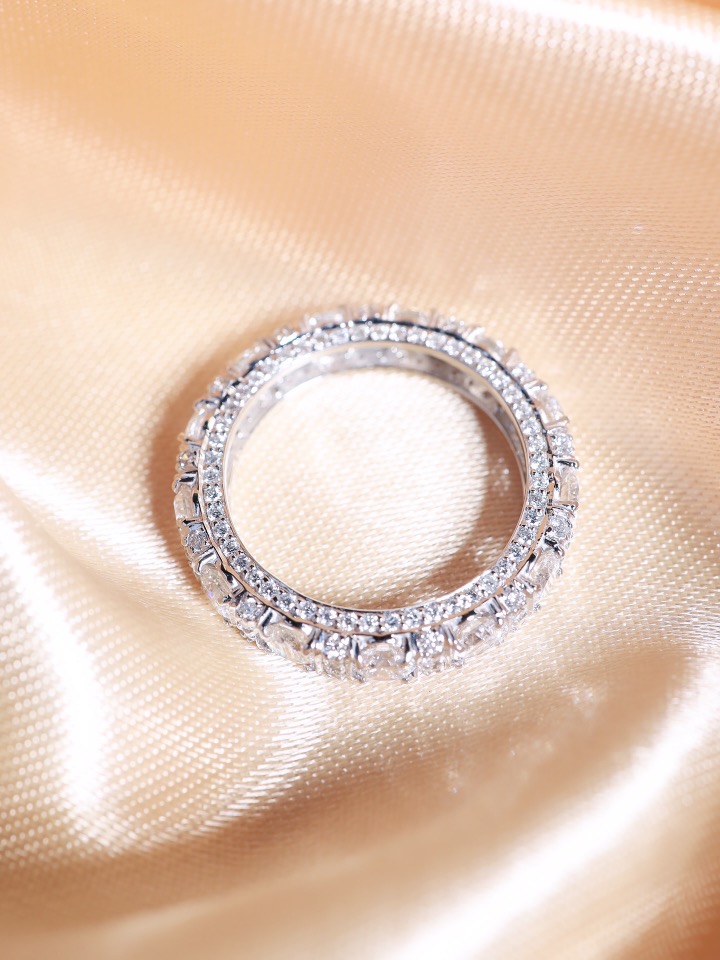 3.50 Carat Round Diamond Multi-Row Eternity Ring in 18K White Gold - Image 5