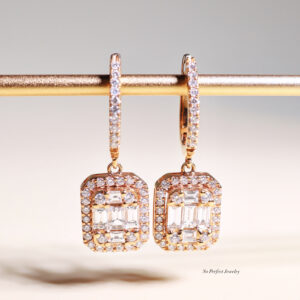 1.35 Carat Diamond Illusion Drop Earrings in 18K Rose Gold