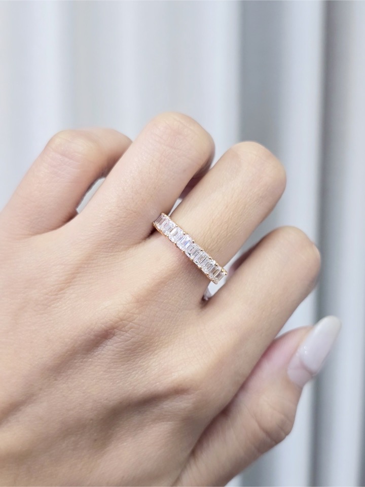 1.50 Carat Emerald-Cut Diamond Half-Eternity Ring in 18K White Gold - Image 2
