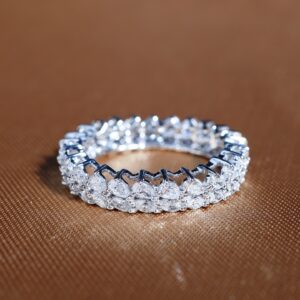 2.17 Carat Fancy Diamond Eternity Ring in 18K White Gold