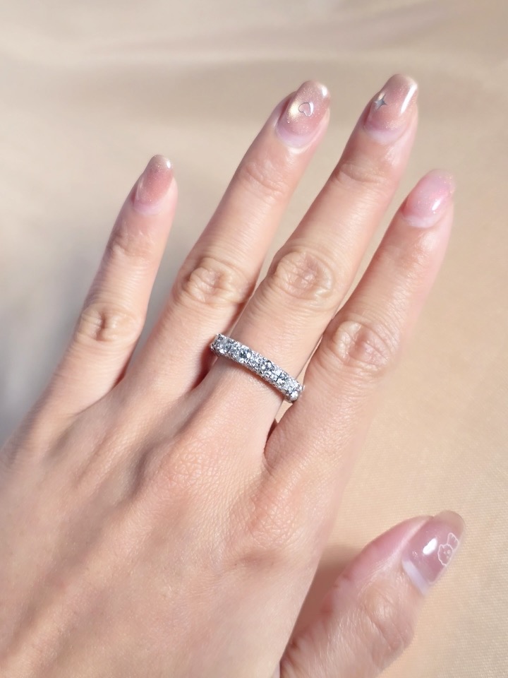 3.50 Carat Round Diamond Multi-Row Eternity Ring in 18K White Gold - Image 4
