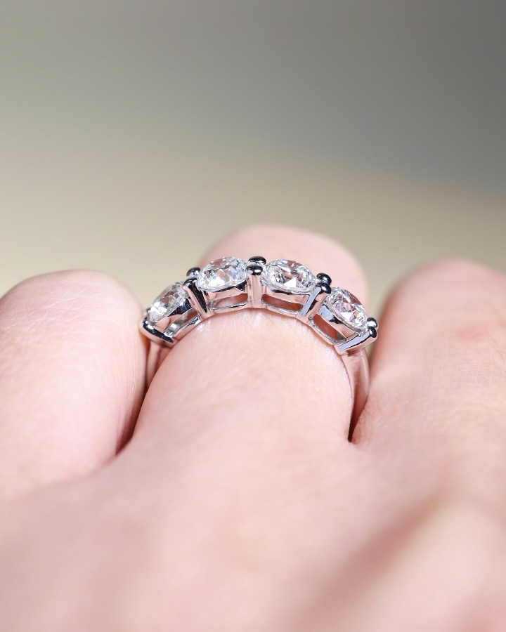 2.00 Carat Round Diamond Four-Stone Ring in 18K White Gold - Image 10
