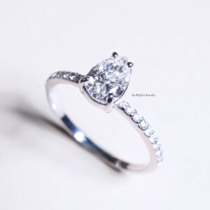 GIA-Certified 0.60 Carat Pear-Shaped Diamond Solitaire Ring in 18K White Gold