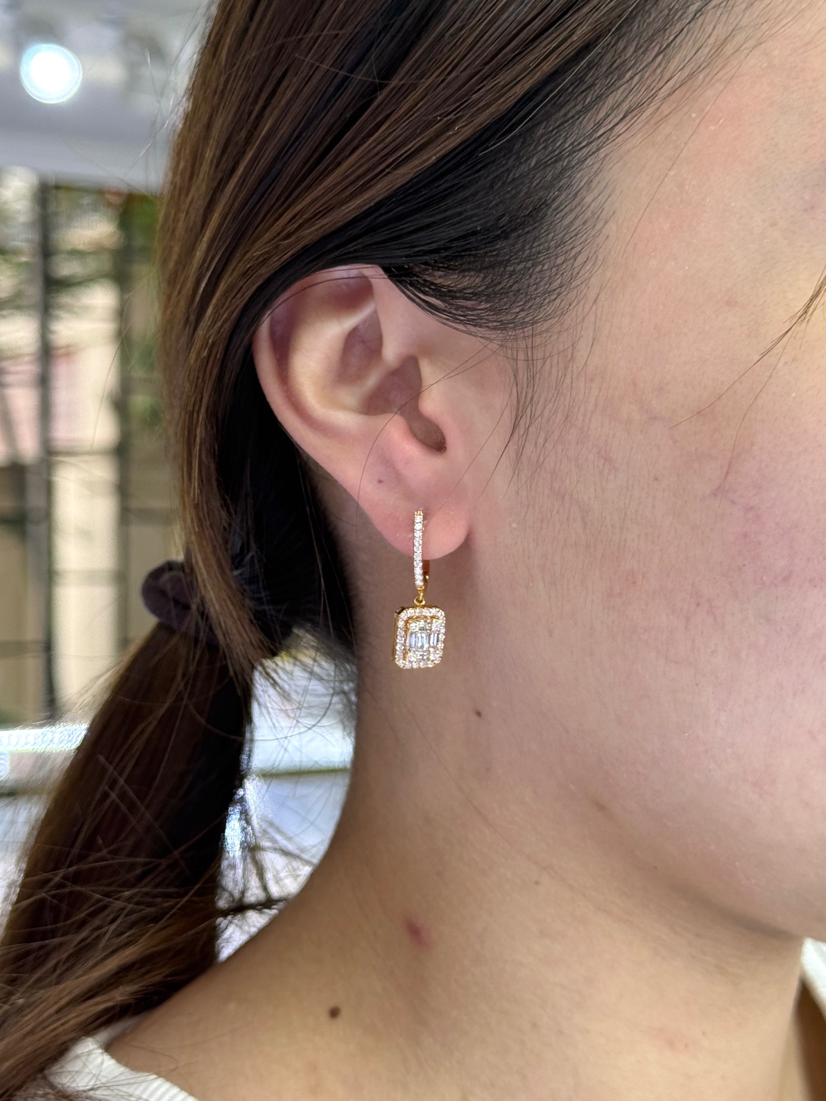 1.35 Carat Diamond Illusion Drop Earrings in 18K Rose Gold - Image 3