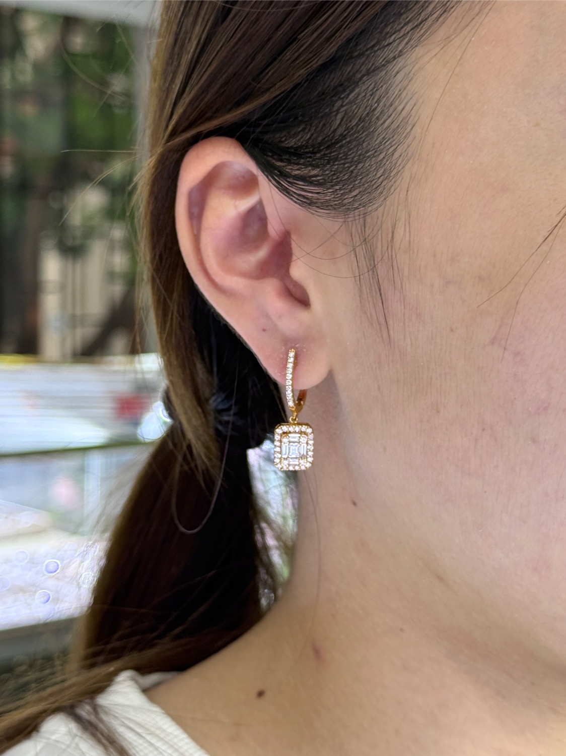 1.35 Carat Diamond Illusion Drop Earrings in 18K Rose Gold - Image 2